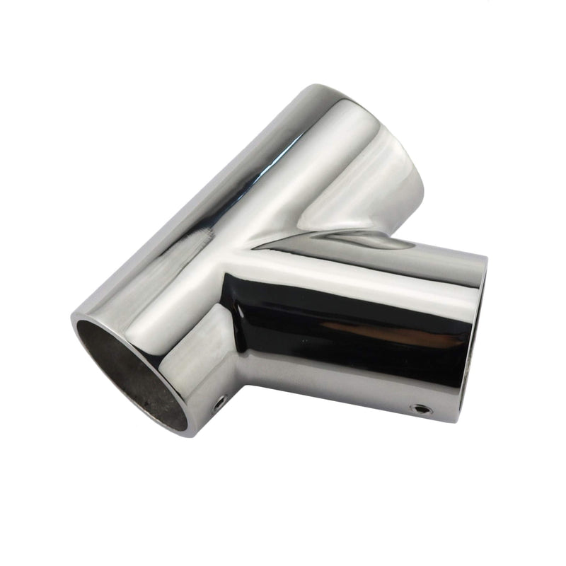 316 Stainless Steel Polished Marine Grade Handrail Fitting 60° Deck Hand Tee for 1-1/4 inch Tube/Pipe of Boat Marine Solid（1PC）