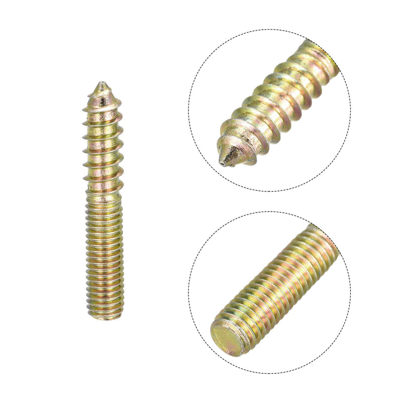 uxcell M8x50mm Hanger Bolts, 12pcs Double Ended Thread Dowel Screws for Wood Furniture