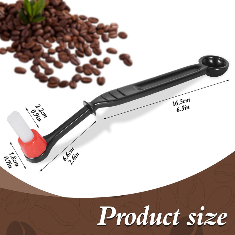 Espresso Coffee Machine Cleaning Brush 2 Pieces Coffee Brush Espresso Cleaning Brush with Spoon Head for Coffee Grinder and Espresso Cleaning Black 2 Pack 51/54/58mm