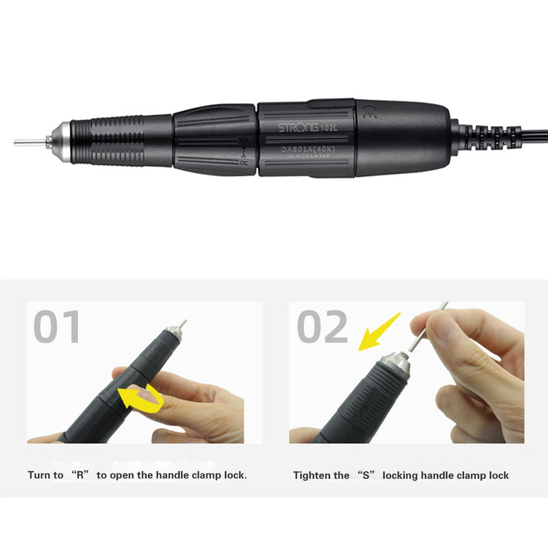 35K RPM Micromotor Polisher with Micro Motor Handle, Micromotor for Jewelry,Ceramics,Silicone,Glasswork,Woodcarving (102L, 3mm) 102l