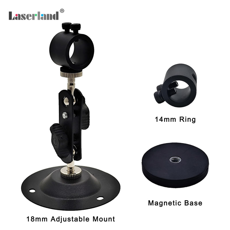 11-18mm Adjustable Stand Clamp Mount for Light Source Diode Module Flashlight or Torch with Magnetic Base