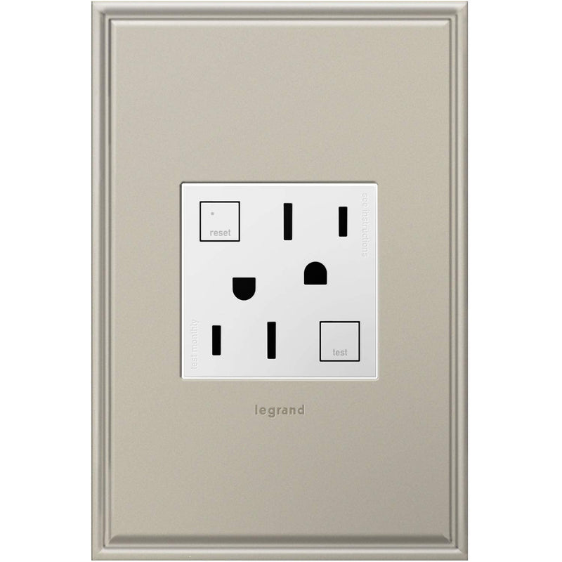 Legrand adorne 15A GFCI Tamper-Resistant Outlet (White Finish), AGFTR2152W4 Standard Outlet White
