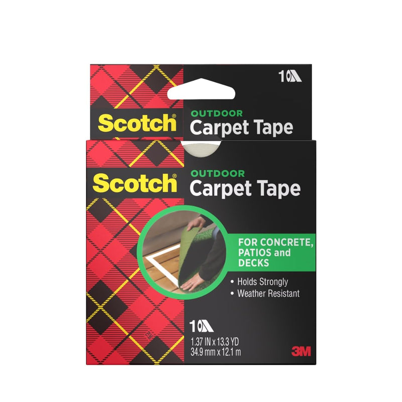 3M Scotch Double-Sided Carpet Tape 1.3 in x 40 ft Rolls - 3 Pack