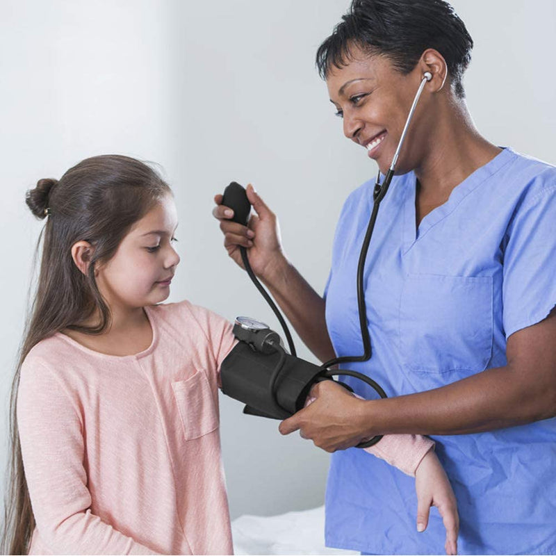 LotFancy Aneroid Sphygmomanometer, Pediatric BP Cuff, Child & Small Cuff, Professional Manual Blood Pressure Cuff, 7.2"-10.5", with Zipper Case S Cuff (7.2"-10.5") Black