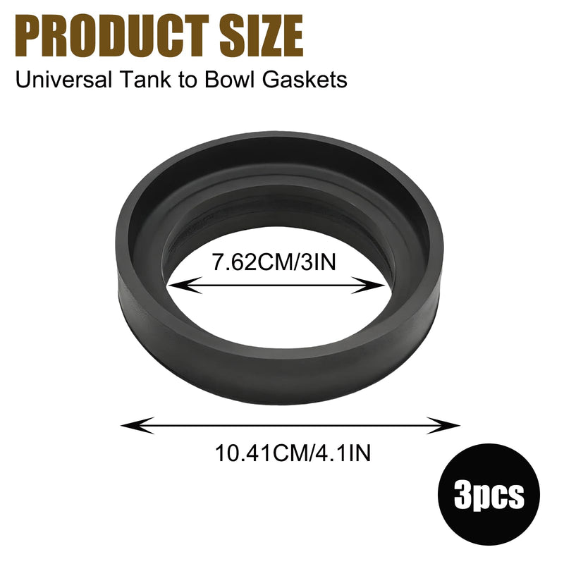 9BU024E Tank to Bowl Gaskets, Tank to Bowl Gasket Compatible with Most 3" Two-Piece Toilets and Toto Drake Toilet，replace toto toilet part，(3PCS)