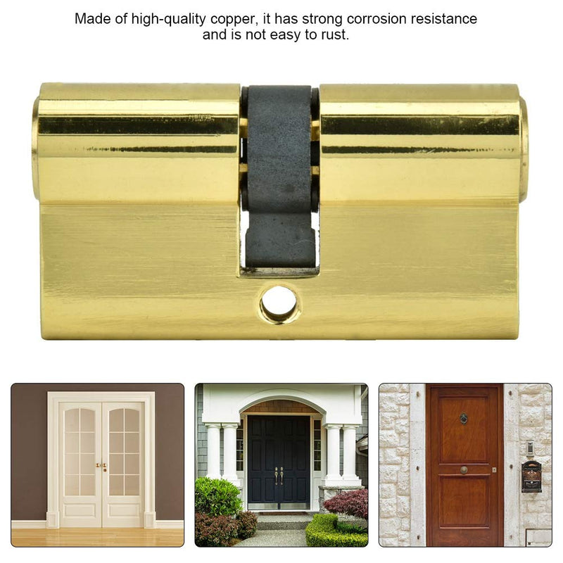 Sonew 60mm Copper Dual Open Lock Cylinder Anti-Theft Door Lock Cylinder with Keys Strong and wear not Easy to