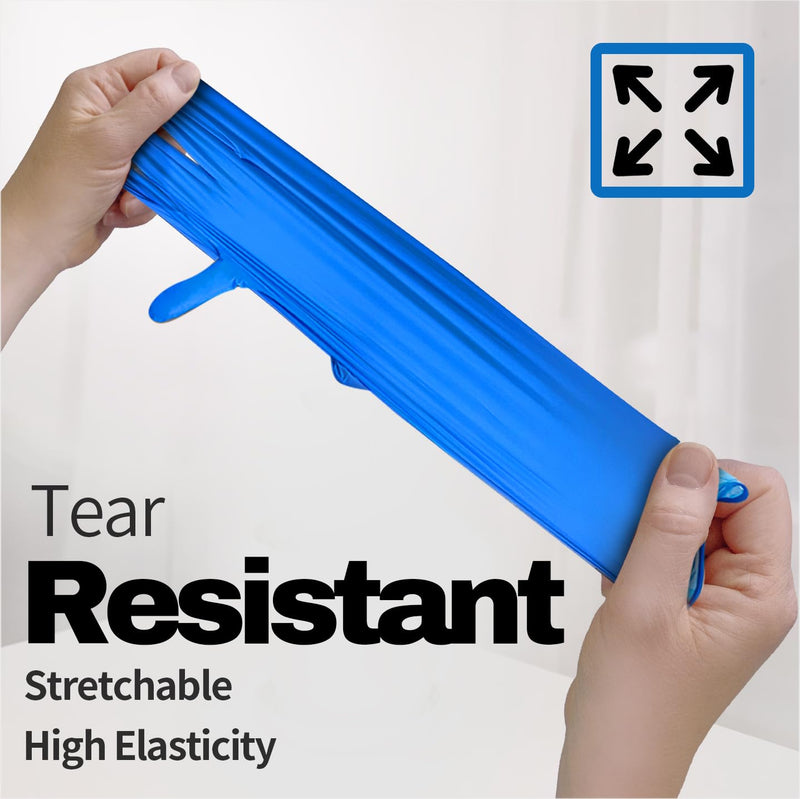 Medical Nitrile Exam Gloves, 5 mil Chemo-Rated Powder-Free Food Safe Cleaning Disposable Glove Blue 100/1000Pcs Blue (Large 100)