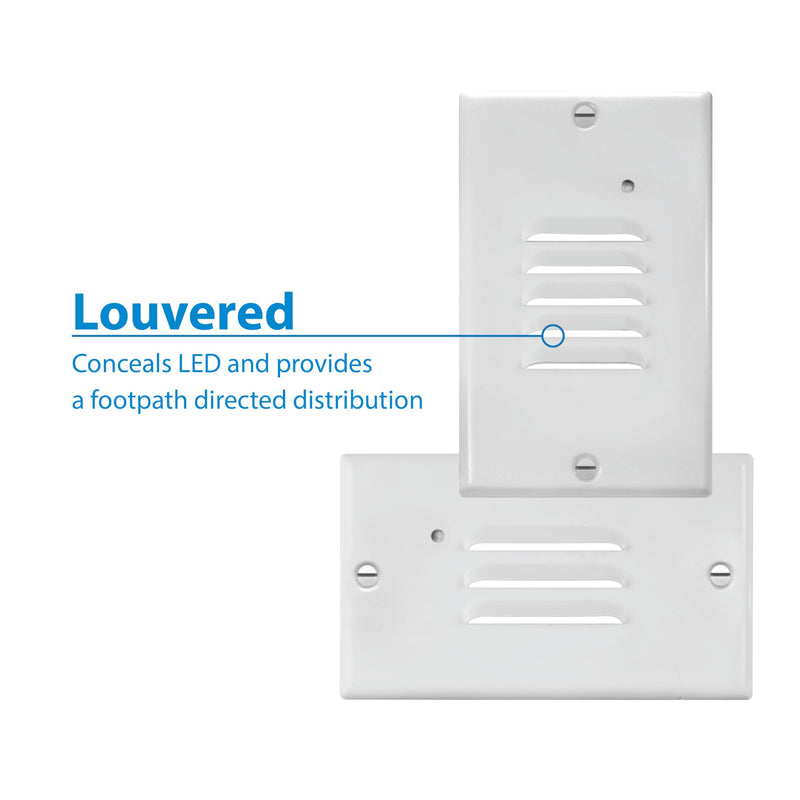 STP2 Louvered White LED Step Light with Photocell (STP2L120WHPC) - NewNest Australia