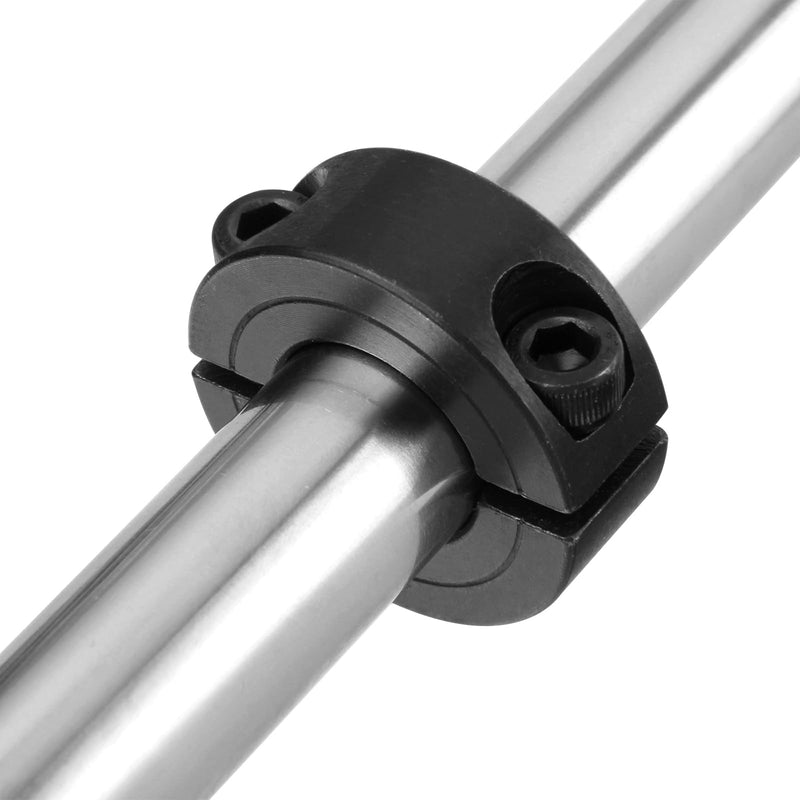 (4-Pack) SINOAXISSPACE Shaft Collar 5/16" Bore, 1045 Steel Double Split Clamp-On Shaft Collars Style, 11/16" OD, 5/16" Thickness, with M4 Set Screws 5/16" Bore Size 4