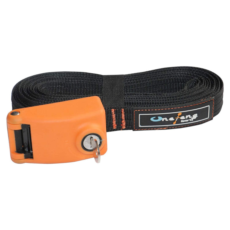 Lockable Tie Down Strap with 3 Stainless Steel Cables 'No Scratch' Silicone Buckle to Prevent Anyone from Taking Your Surfboards, Paddle Boards 10 Feet Long 2 Pack Key Lock Strap,1"(W)×10'(L)