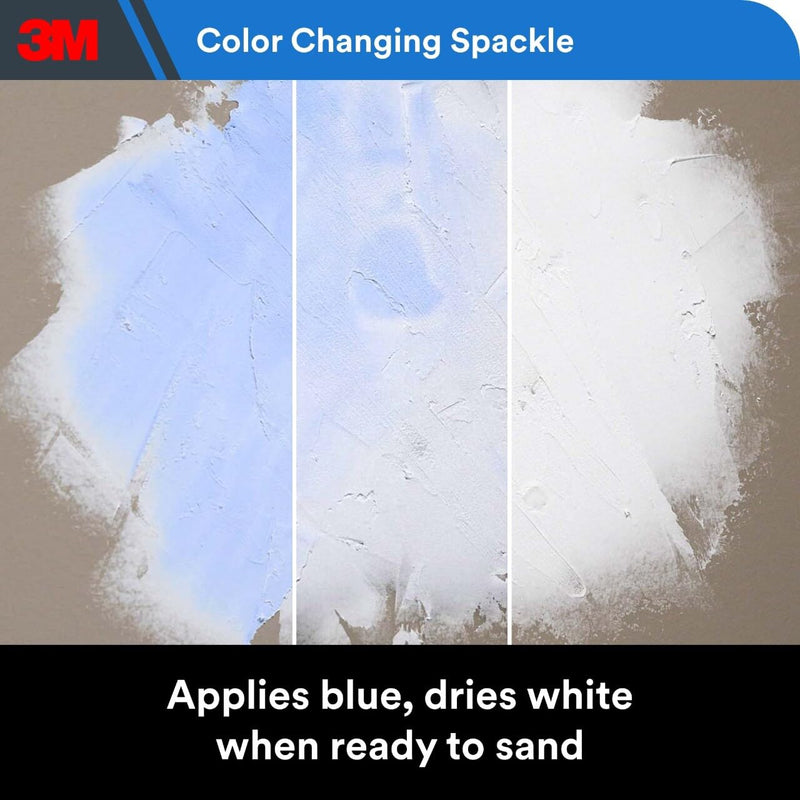 3M High Strength Color Changing Spackling Compound, 8 oz Tub, 6 Pack – Blue-to-White Drying Formula, Fast-Drying, No Shrink, Primer-Enhanced, Interior and Exterior Wall Repair, Easy Application 6-Pack