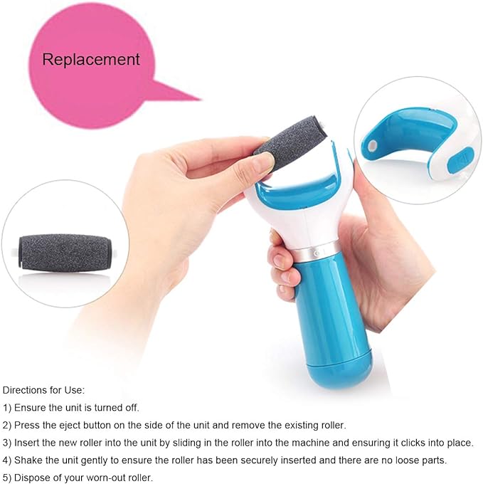 Amope Pedi Replacement Roller 12 Pack Electronic Perfect Foot File (6 Pre-Roughness & 6 Regular Roughness) - NewNest Australia