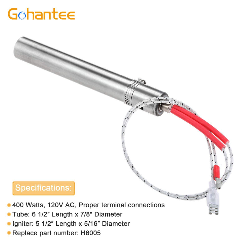 gohantee H6005 Stove Igniter Replacement for Lennox Country Winslow PS40 & PI40 Pellet Stove Parts， Country Winslow Pellet and Iron Strike Winslow Pellet Stoves, 400W Ignitor Replacement Parts