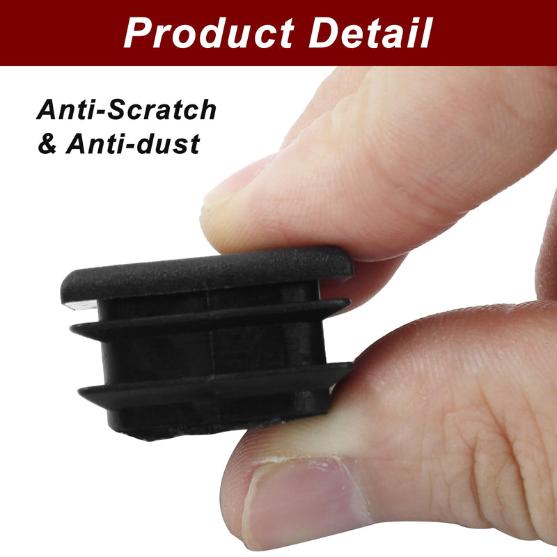 12 Pack 1 Inch (25mm) Square Plastic Plug, Square End Caps, Square Plastic End Caps Tubing Post End Cap for Square Tubing Post, Chairs and Furniture 12