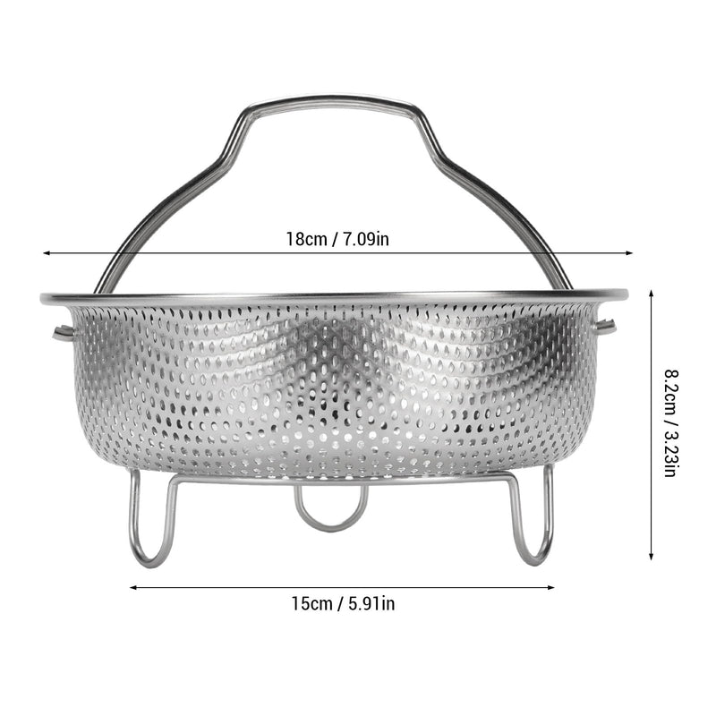 Stainless Steel Steamer Basket, Mini Sized Perforated Basket Steamer for Eggs and Small Vegetables, Compact Size Fits Most Pots, Oven and Dishwasher Safes (S) (M) M