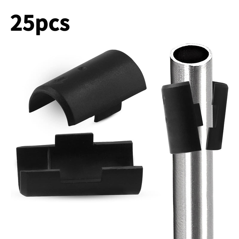 50pack 3/4 Inch Wire Shelving Shelf Lock Clips, Plastic Shelving Clips Replacement Black Sleeve Shelf Clips for Post Wood Metal Pole (25 Pair) 3/4" (25Pair)