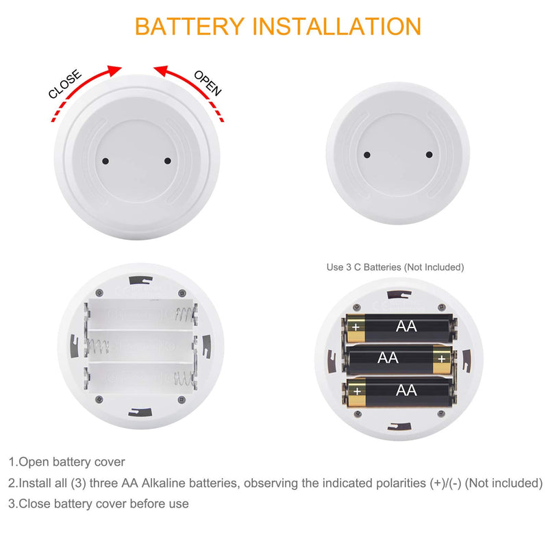 HONWELL Motion Sensor Light, Wireless Battery Powered Warm White Motion Sensor Lights, Stick Closet Lights, Safe LED Stair Lights, Wall Lights for Hallway, Motion Activated Step Lights (4Pack)