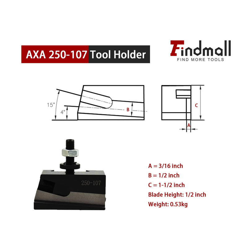 findmall AXA #7 250-107 Universal Parting Blade Holder CNC Lathe Quick Change 250-107 tool holder x 1Pcs