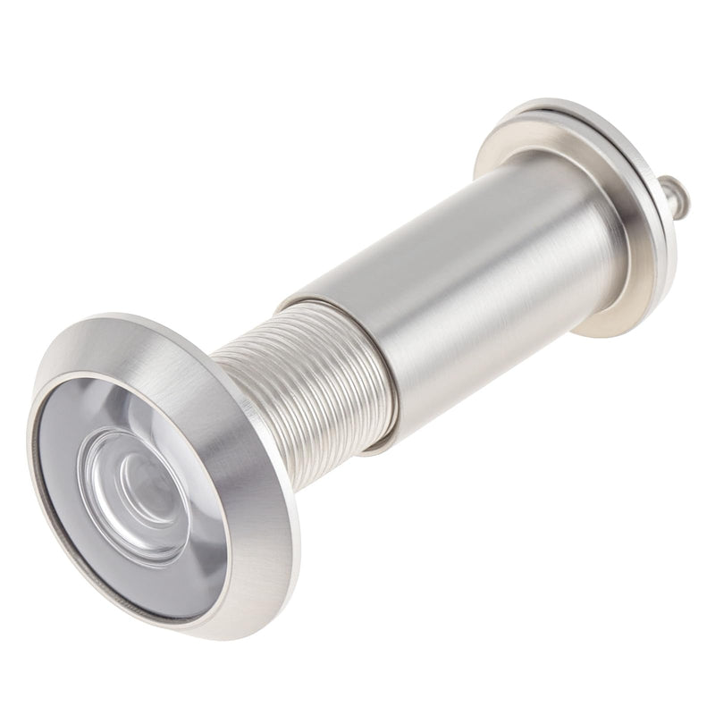 Door Viewer Peephole,Solid Brass 200 Degree Peep Hole with 16 MM Drill Bit for 1-1/2" to 2-3/8" Doors,5/8 Inch Pipe Diameter Door Eye Viewer with Privacy Cover (1, Brushed Nickel)
