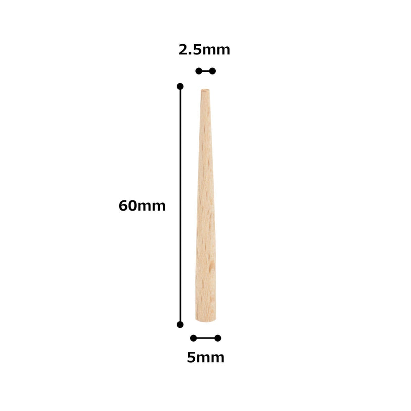 KAKURI Wooden Nails for Woodworking 13/64 inch (5mm), Tapered Wooden Dowel Rods for Crafts and Small Furniture, Natural Japanese Beechwood, Bulk 180 Pcs, Made in Japan 5mm Wooden Nail