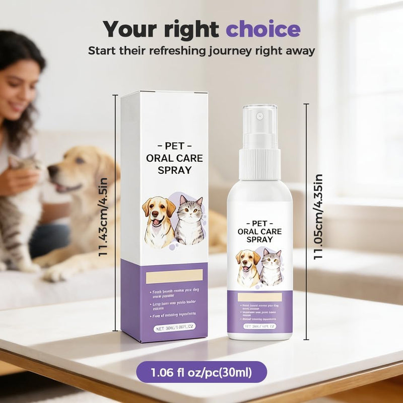 Wanban Cat and Dog Dental Care Spray, Removes Tartar, Freshens Breath, Oral Care, 2 Pack