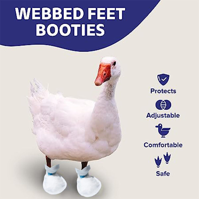 MANON ROSA Duck Shoes for Real Ducks 6-Pair Waterproof & Disposable Booties with Self-Adhesive Bandage for Waterfowl Wound Foot Care Bumblefoot (Waterproof Version,Small) Waterproof Version Small