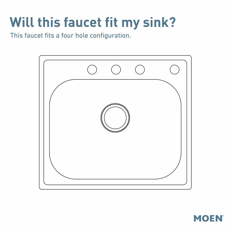 Moen 7907 Two-Handle Kitchen Faucet, Chrome