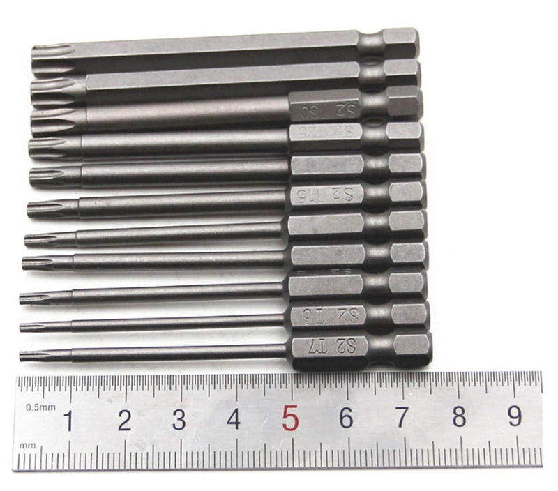11-Piece Shark Vacuum Screwdriver Security Bit Set, S2 Steel Magnetic Security Screwdriver Set 3 Inch Star Driver Bit Set Screwdriver for Shark Vacuum T6-T40 (75mm Length) 75mm Length