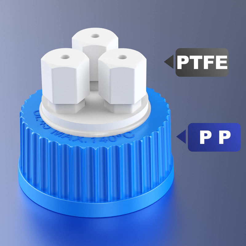 Multiple Distributor for Bottles GL45 Insert Made of PTFE,Liquid Chromatography Waste Cap,HPLC Solvent Delivery Caps,PP by ZHANXUBIO (1/8-3 Port) 1/8-3 Port