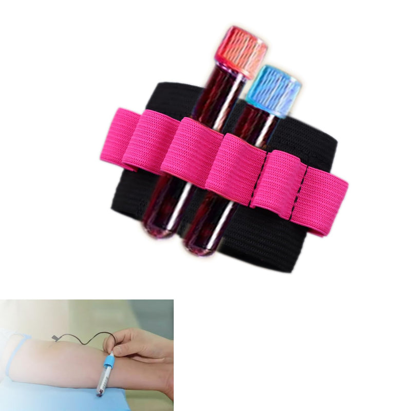 3 Pack Phlebotomy Tube Holder Wristband Blood Draw Tube Bracelet Strap Hold 8 Phlebotomy Tubes Phlebotomist Accessories, Pink