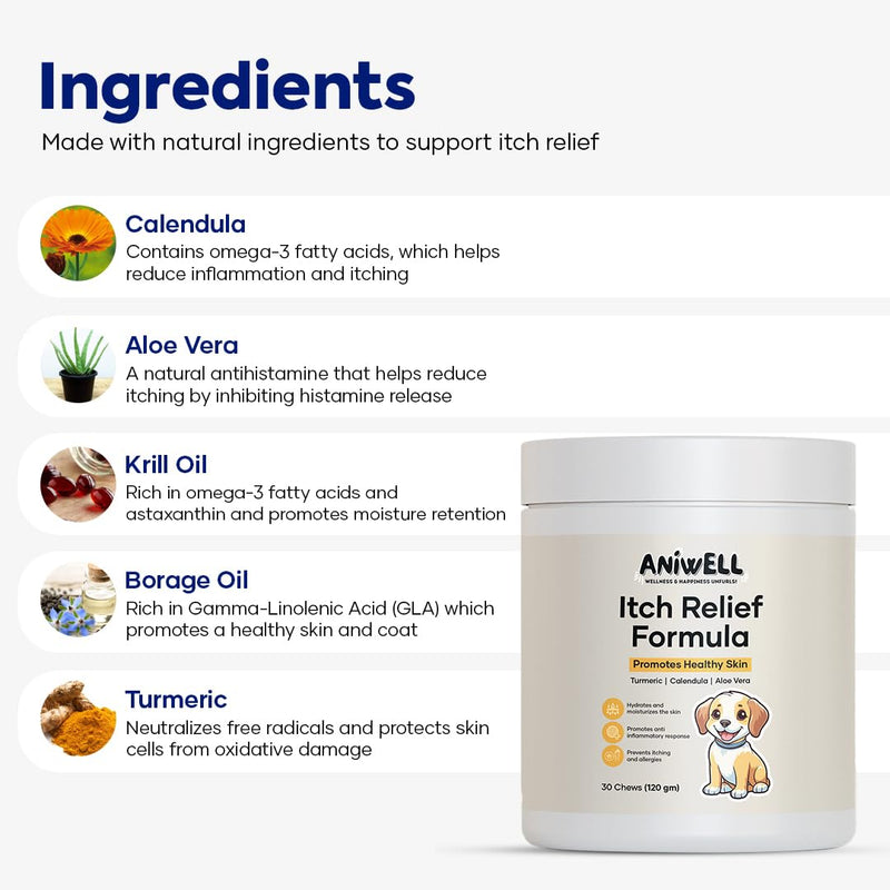 Dog Allergy & Itch Relief Combo | ImmunoFlo Immune Support Chews + Itch Relief Bites with Salmon Flavor | Daily Skin Comfort & Immunity Support