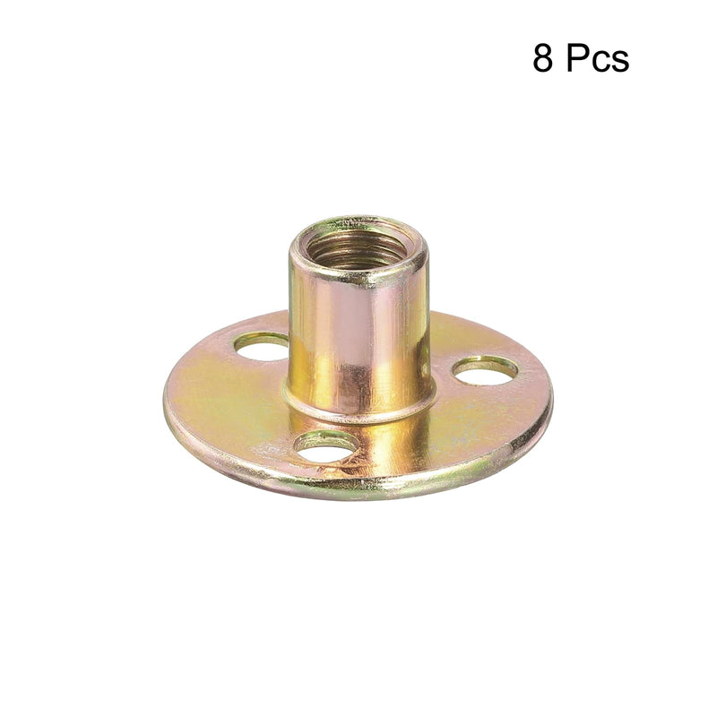 uxcell M10 Brad Hole Tee Nut, 8pcs Carbon Steel Round Base Screw-in T-Nuts Furniture Hardware Flange Female Thread Insert Nuts, M10x36x2.3mm