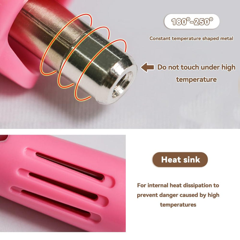 Hotfix Rhinestone Setter Applicator Hot Fix Wand Kit Tool Set with 7 Different SIzes Tips, Hot Fixed Wand Kit for Crafts Shoes Clothes Fabric Clothing ((pink)) (pink)