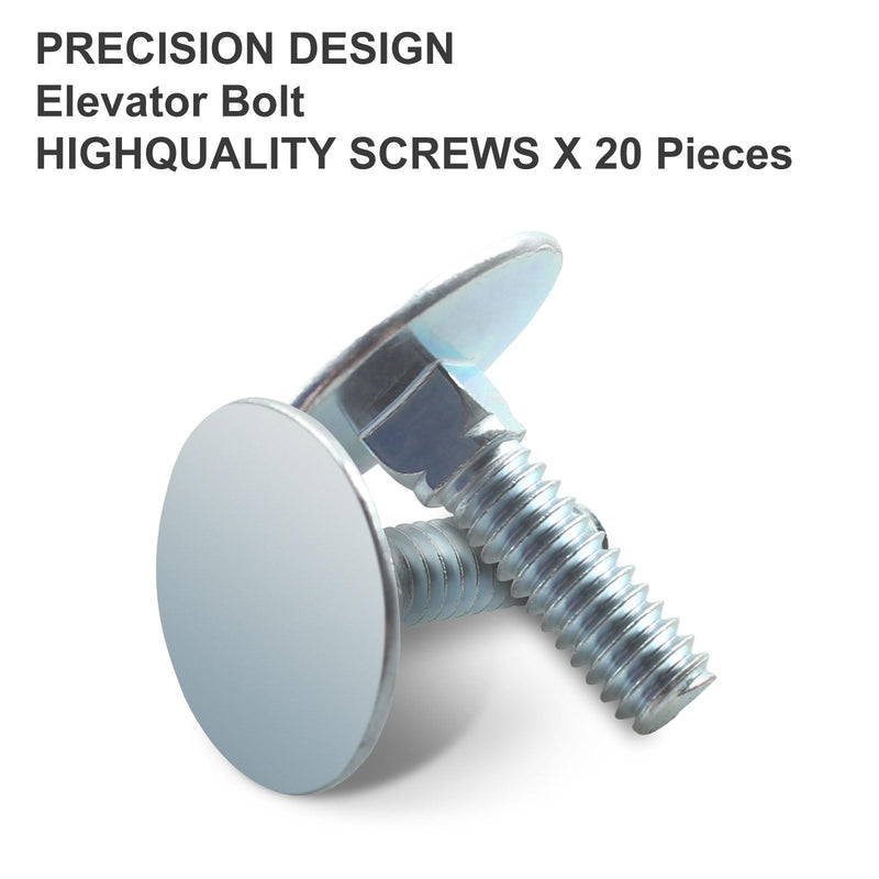 014973239619 Elevator Bolts for Several uses,Stainless steels,Zinc,Flat Countersunk,1/4-20 x 1, Piece-20