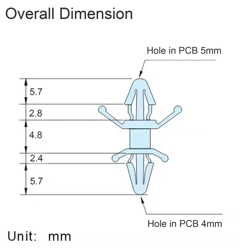 PCB Spacer Support Double Head PCB Standoff Isolation Column Reverse Locking Circuit Boards Nylon Aircraft Shape Insulation Bracket Support Height 4.8mm /0.19" (Pack of 50pcs) Aircraft Shape-Support Height 4.8mm (50pcs)