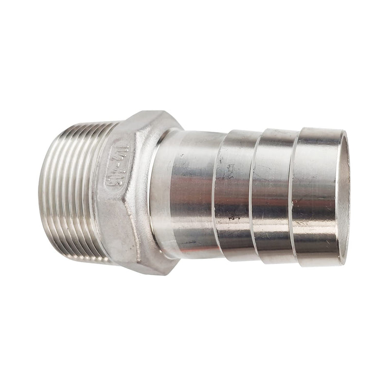1-1/2"(40mm) Hose Barb to 1-1/2" NPT Male Threaded- Stainless Steel Hose Fitting Connector Adapter Pipe Fitting Pack of 2 1-1/2" Barb x 1-1/2" NPT Male