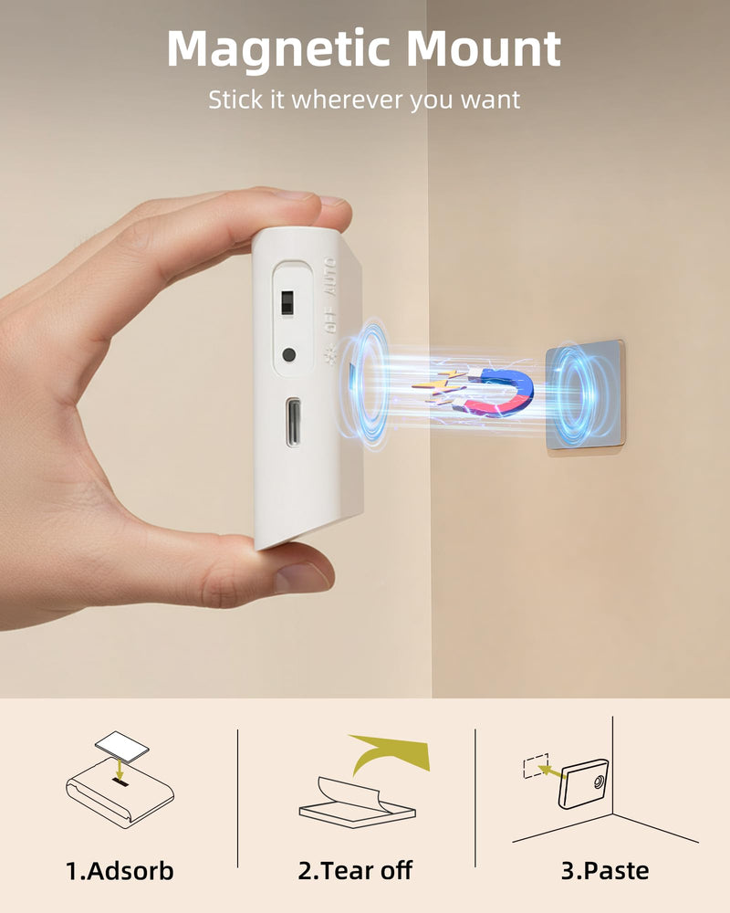EZVALO 6 Pack Motion Sensor Night Lights, Sync LED Stair Lights Indoor, 1500mAh Rechargeable, Magnetic & Dimmable, 3000K Soft White, Portable Nightlight for Hallway, Stairs, Bathroom, Bedroom 6pack