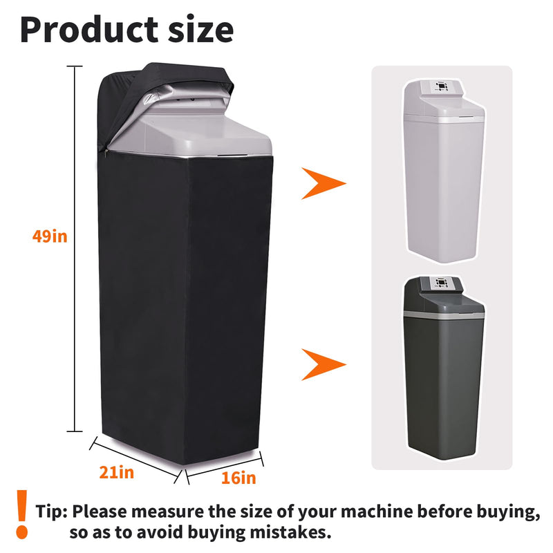 Water Softener Cover,Jacket Access Soften Station Tank Covers,Openable Top Easy to Use Removal-Free Installation,for Water Softener Outdoor UV Dust Protection of Outside Units Heater Parts (Black) Black