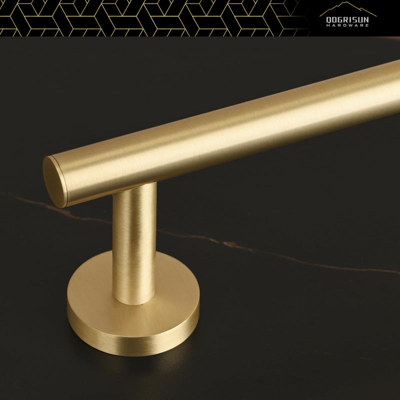 QOGRISUN Brass Towel Bar for Bathroom,Gold Towel Holder Heavy Duty, Modern Brass Bathroom Accessories Wall Mounted,24-Inches Total Length, Brushed Brass Towel Holder-4Set Brushed Gold