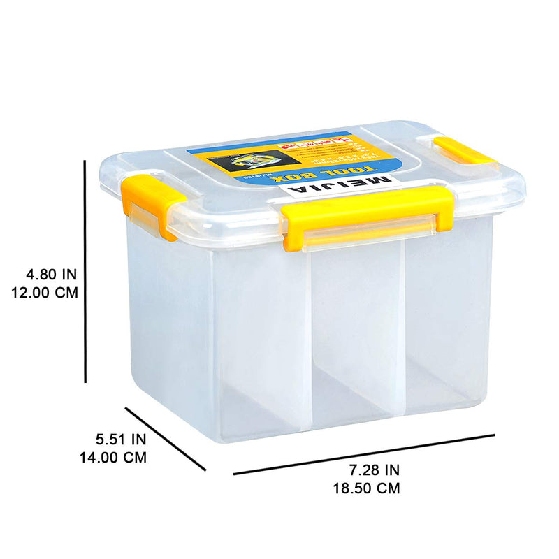 MEIJIA Plastic Tool Organizers With Removable Dividers,Plastic Storage Organizer Box (7.5") 7.5"