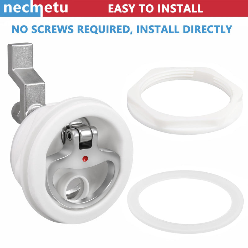 Boat Cam Latch Fits 2-1/2" Hole,Surface-Mount Locking Latch Flush Mount Latch (Non-Locking)
