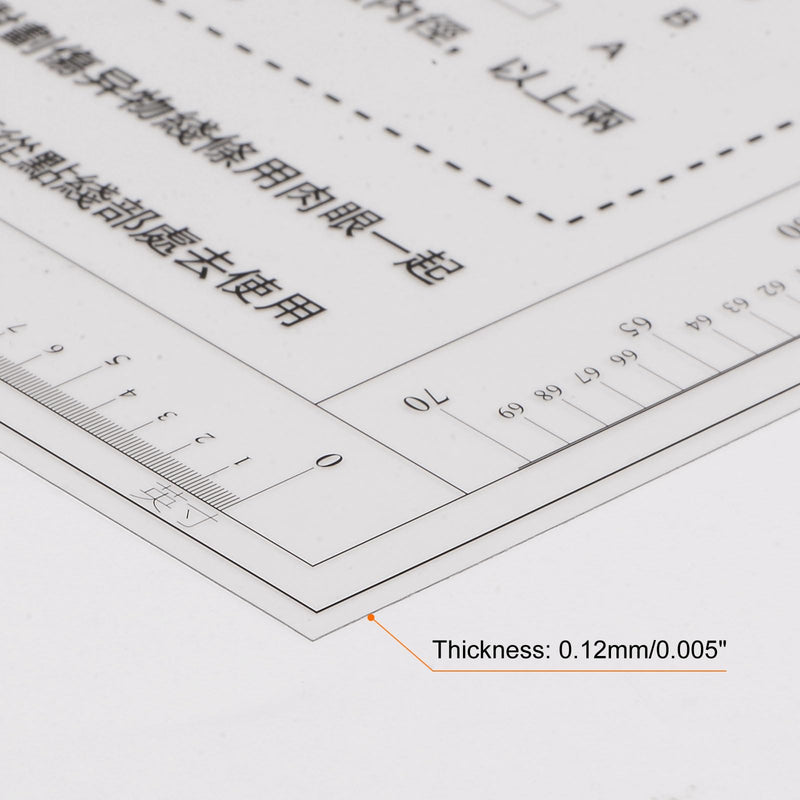 HARFINGTON High Precision SEC Size Estimation Chart 270x180mm Transparency Flaw Detection Film Ruler for Diameter Area and Line Width Defects Measuring