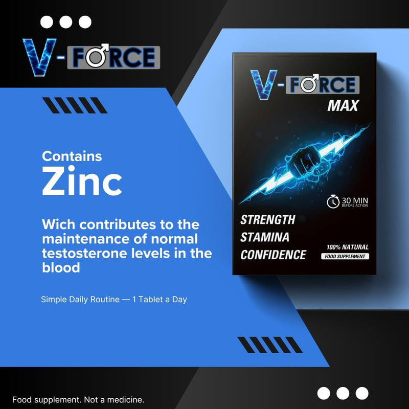 V-Force MAX 20 Tablets – Herbal Supplement for Energy, Focus & Mental Clarity – Supports Stamina & Alertness – Occasional Use for an Active Lifestyle - NewNest Australia
