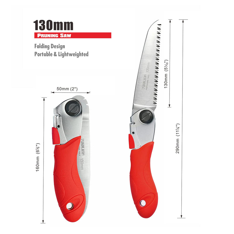 Hand Folding Pruning Saw Tree Wood Camping Saw 5 Inch Razor Teeth Saw Pocketboy For Wood Branches Camping With Carrying Case 130MM Red