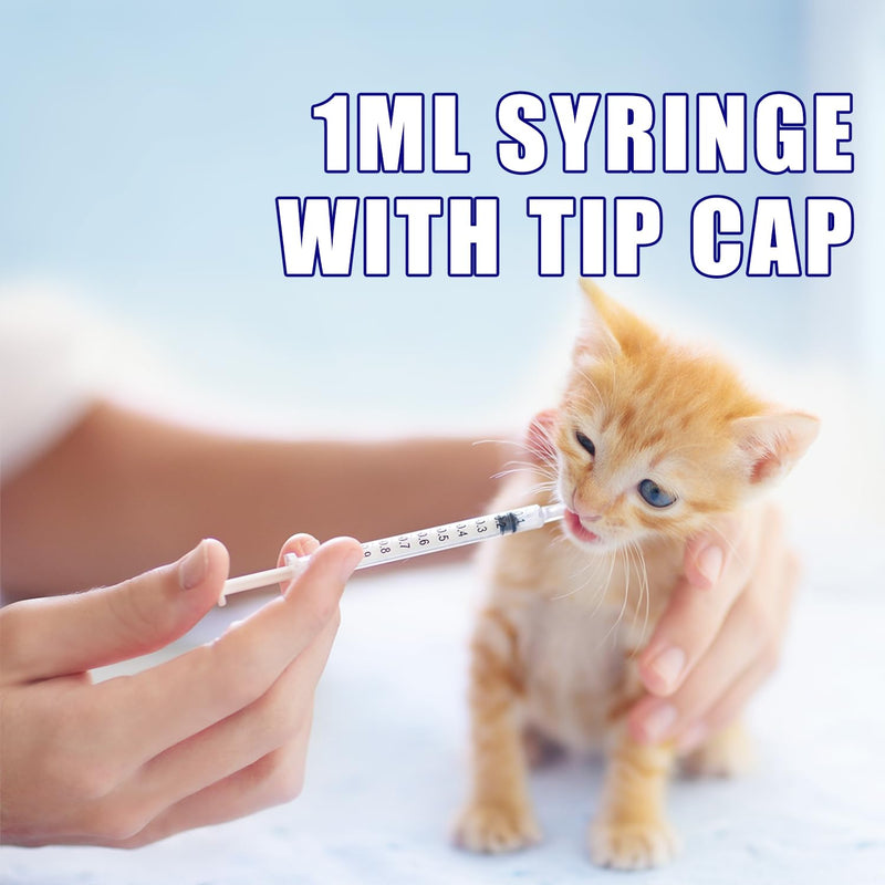1ml Syringes with Caps (Pack of 100) 1ml White - 100pcs