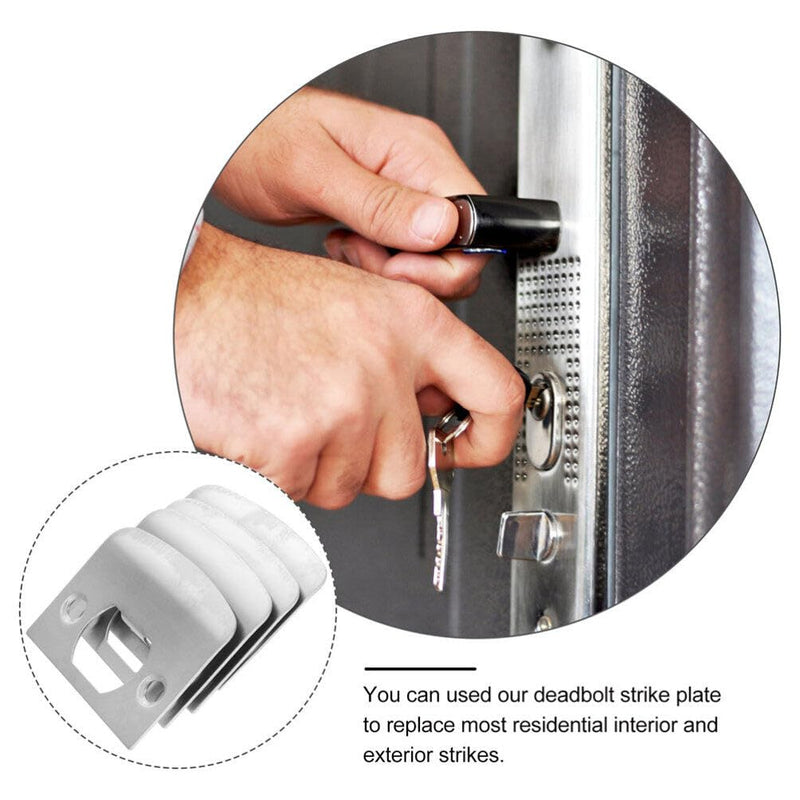 DOITOOL 10PCS Door Strike Plate, Deadbolt Strike Plate, Stainless Steel Deadbolt Covers Door Reinforcement Kit