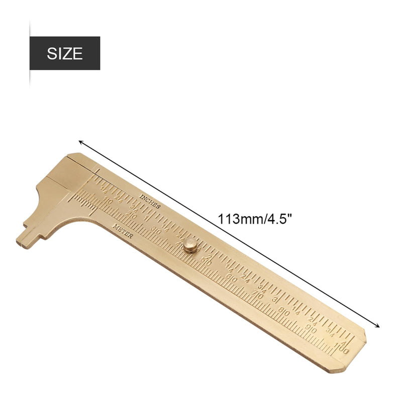 Vernier Caliper,4'' Brass Caliper Measuring Tool,0-100MM/0-4inch High Precision Slide Caliper Manual Micrometer for DIY/Household Denashv0uynrfgh8-02