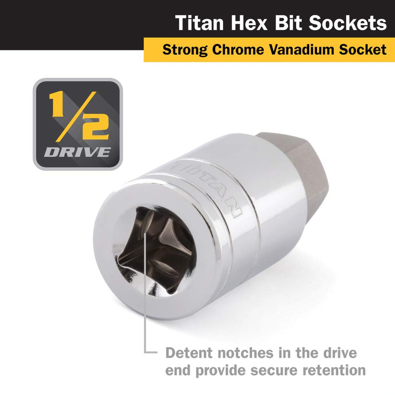 Titan 15619 1/2-Inch Drive x 19mm Hex Bit Socket