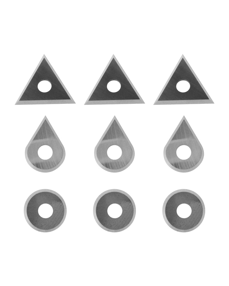 Carbide Paint Scraper Blades, 3Pcs Round, Triangular and Drop Shaped Blades