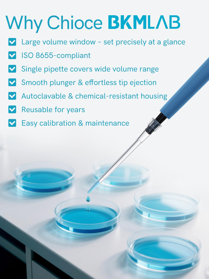 100-1000ul Pipette Pen, High Accurate Manual Single Channel Pipette, 5μl Increment, 0.1 to 1ml Pipettes for Laboratory, Scientific and Industrial Research 100-1000μL